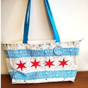 Robin Ruth Chicago Zipper tote red, white blue